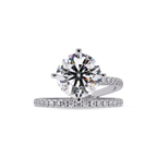 Round Cut Diamond Split Shank Engagement Ring