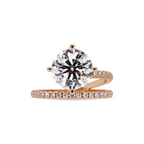 Round Cut Diamond Split Shank Engagement Ring