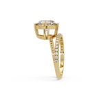 Round Cut Diamond Split Shank Engagement Ring