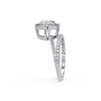 Round Cut Diamond Split Shank Engagement Ring