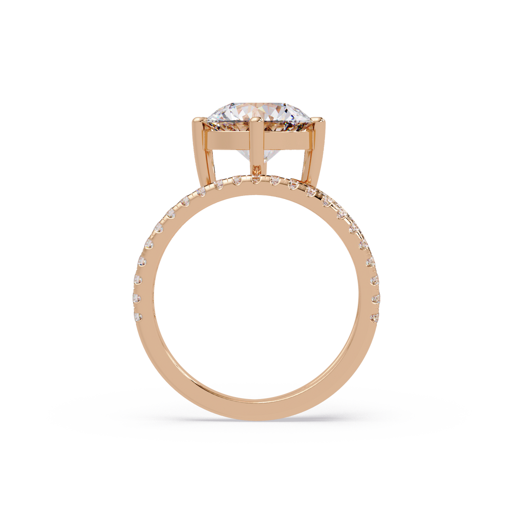 Round Cut Diamond Split Shank Engagement Ring