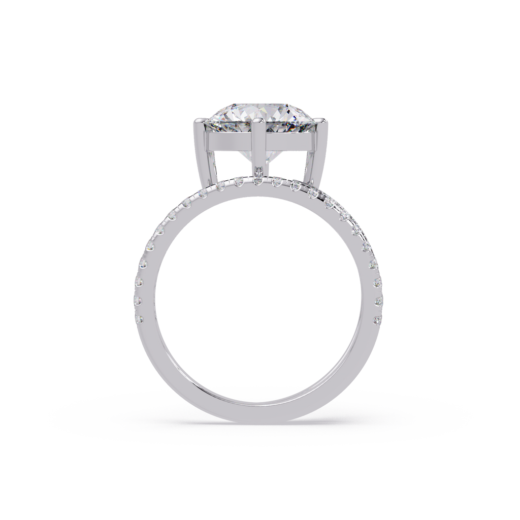 Round Cut Diamond Split Shank Engagement Ring