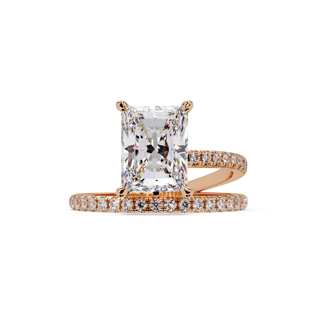 Radiant Cut Diamond Split Shank Engagement Ring