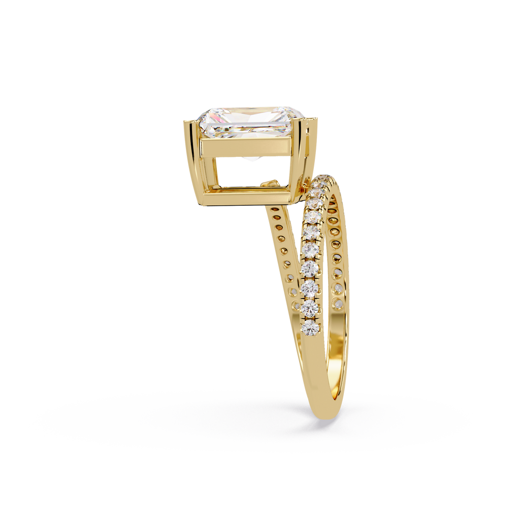 Radiant Cut Diamond Split Shank Engagement Ring