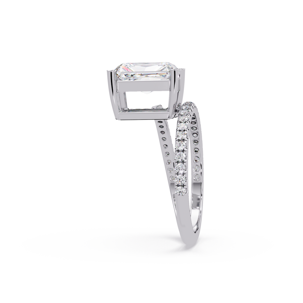 Radiant Cut Diamond Split Shank Engagement Ring