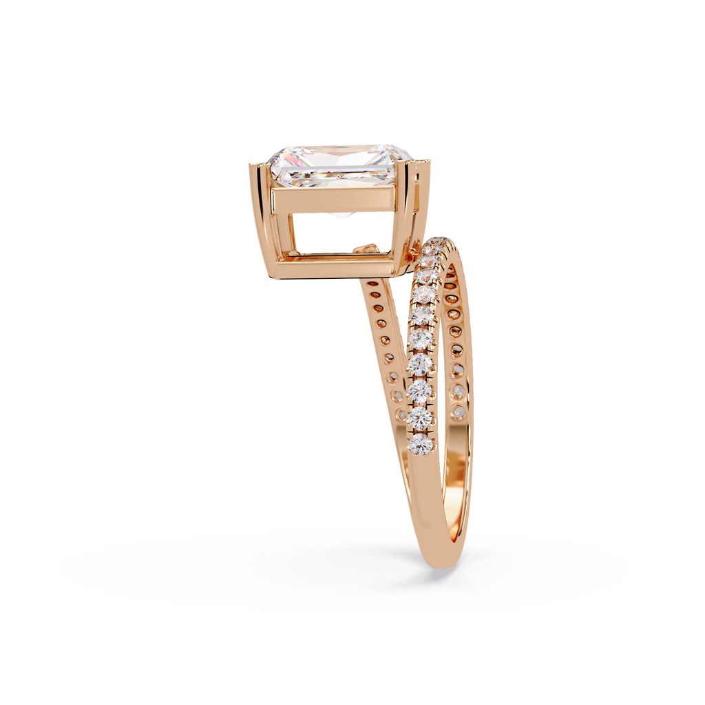 Radiant Cut Diamond Split Shank Engagement Ring