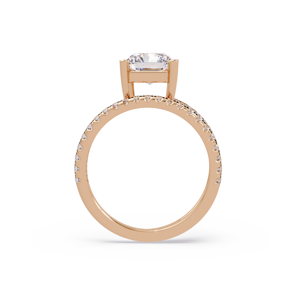 Radiant Cut Diamond Split Shank Engagement Ring