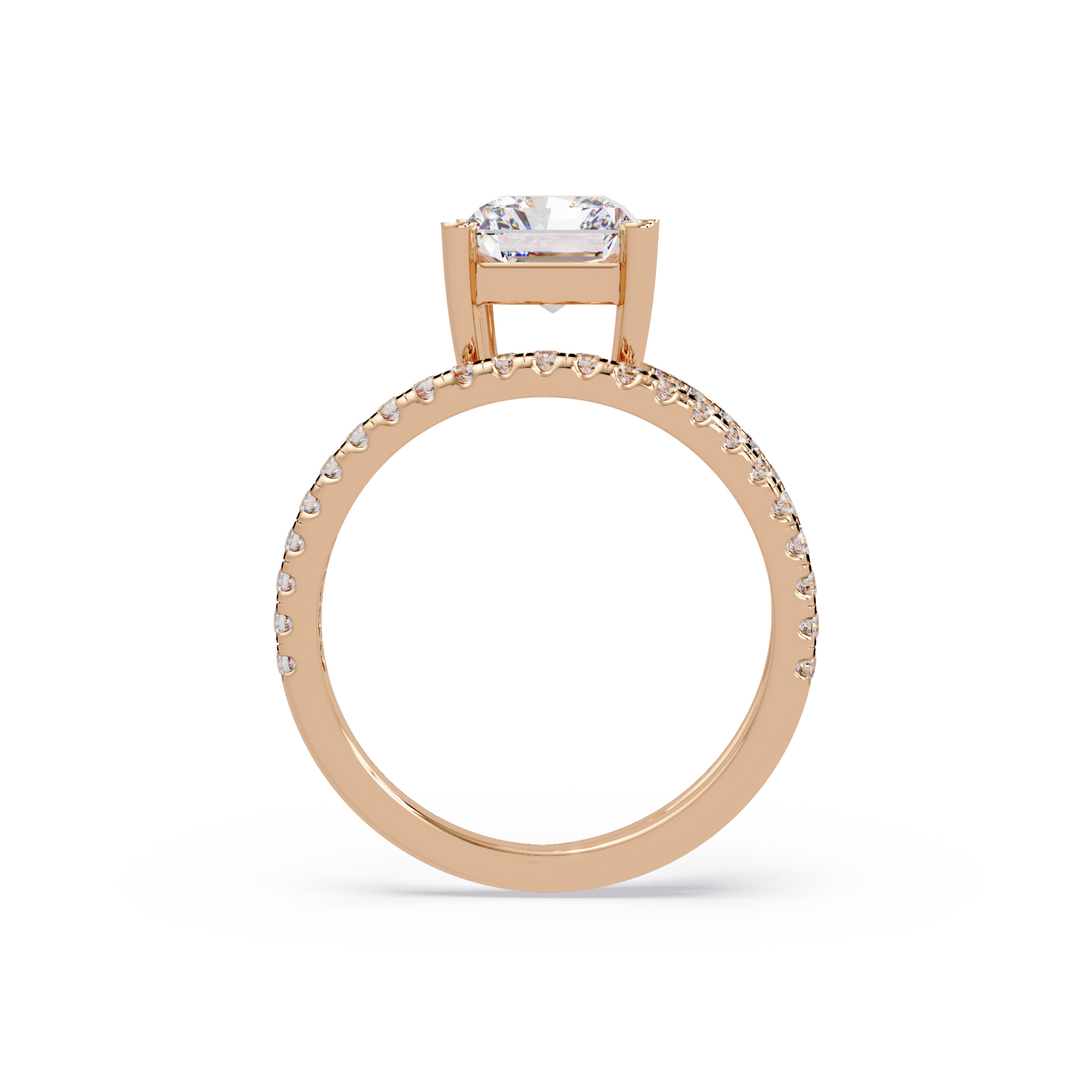 Radiant Cut Diamond Split Shank Engagement Ring