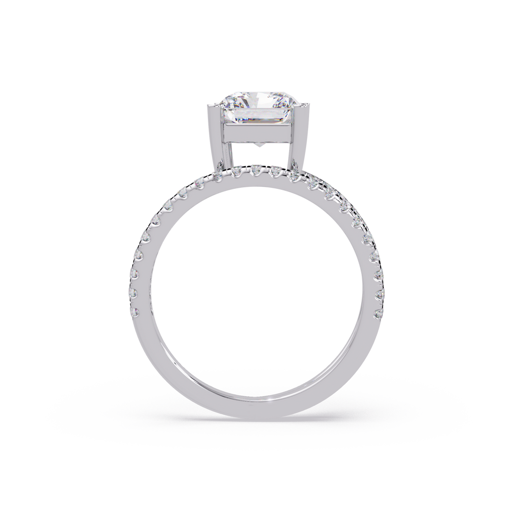 Radiant Cut Diamond Split Shank Engagement Ring