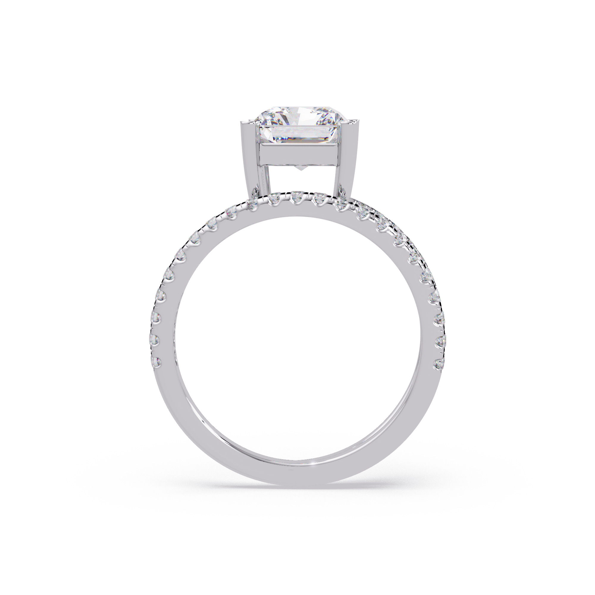 Radiant Cut Diamond Split Shank Engagement Ring