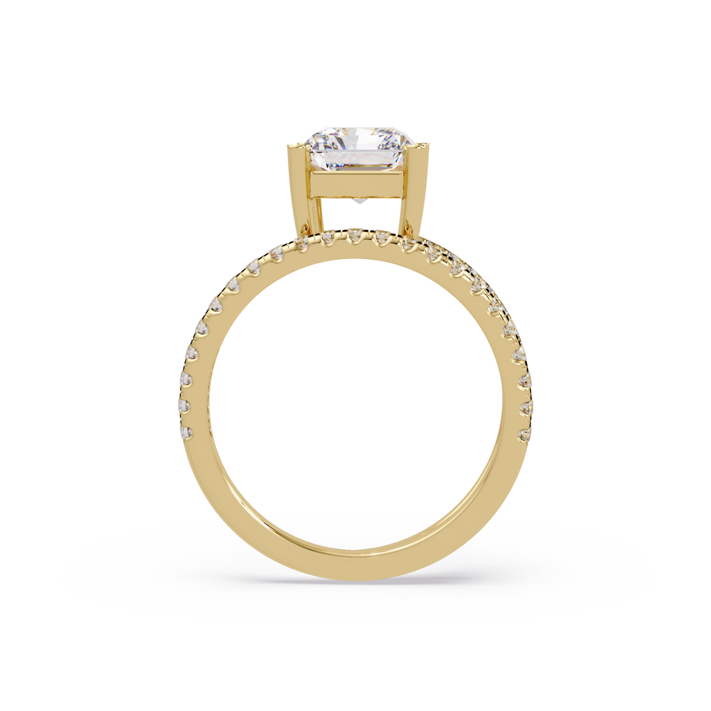 Radiant Cut Diamond Split Shank Engagement Ring