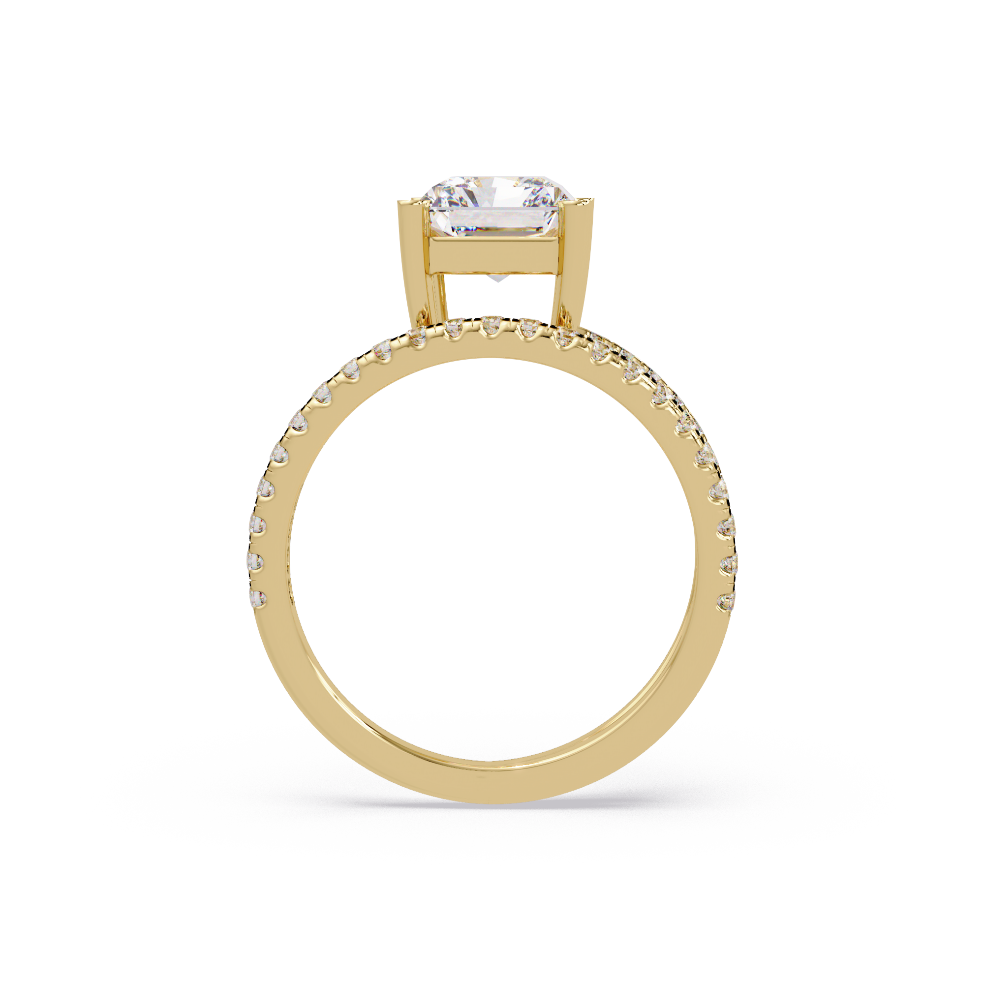 Radiant Cut Diamond Split Shank Engagement Ring