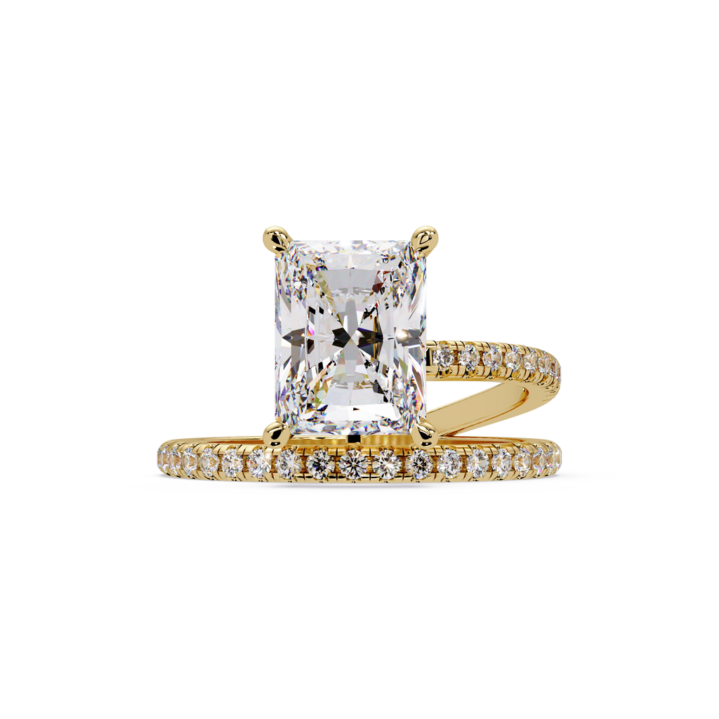 Radiant Cut Diamond Split Shank Engagement Ring