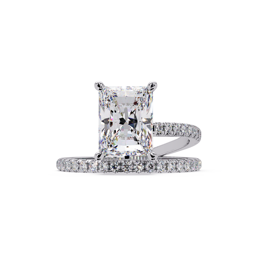 Radiant Cut Diamond Split Shank Engagement Ring