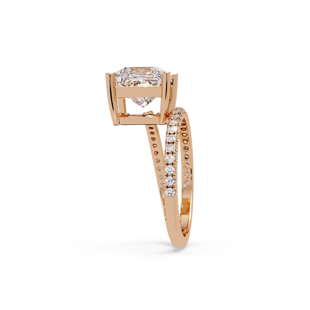 Princess Cut Diamond Split Shank Engagement Ring