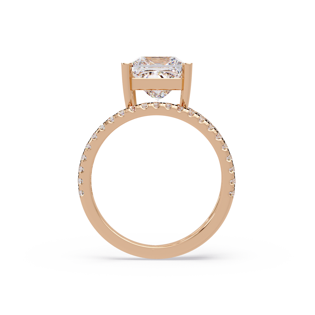 Princess Cut Diamond Split Shank Engagement Ring