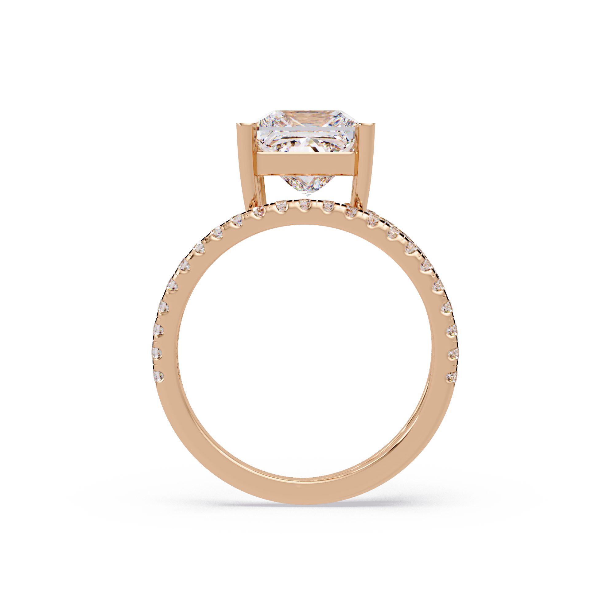 Princess Cut Diamond Split Shank Engagement Ring