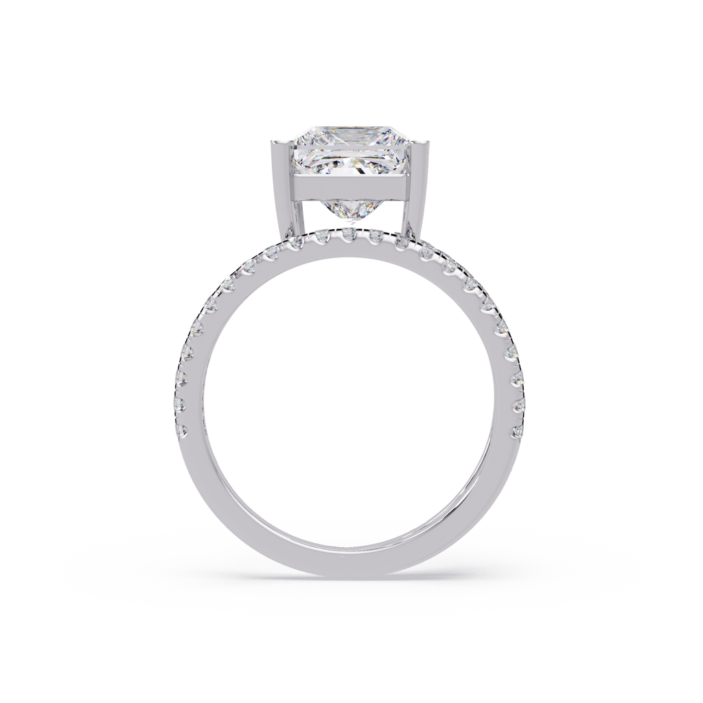 Princess Cut Diamond Split Shank Engagement Ring