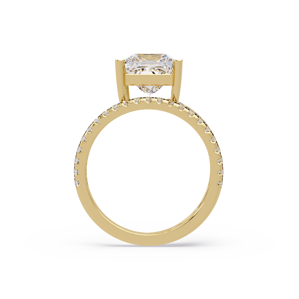 Princess Cut Diamond Split Shank Engagement Ring