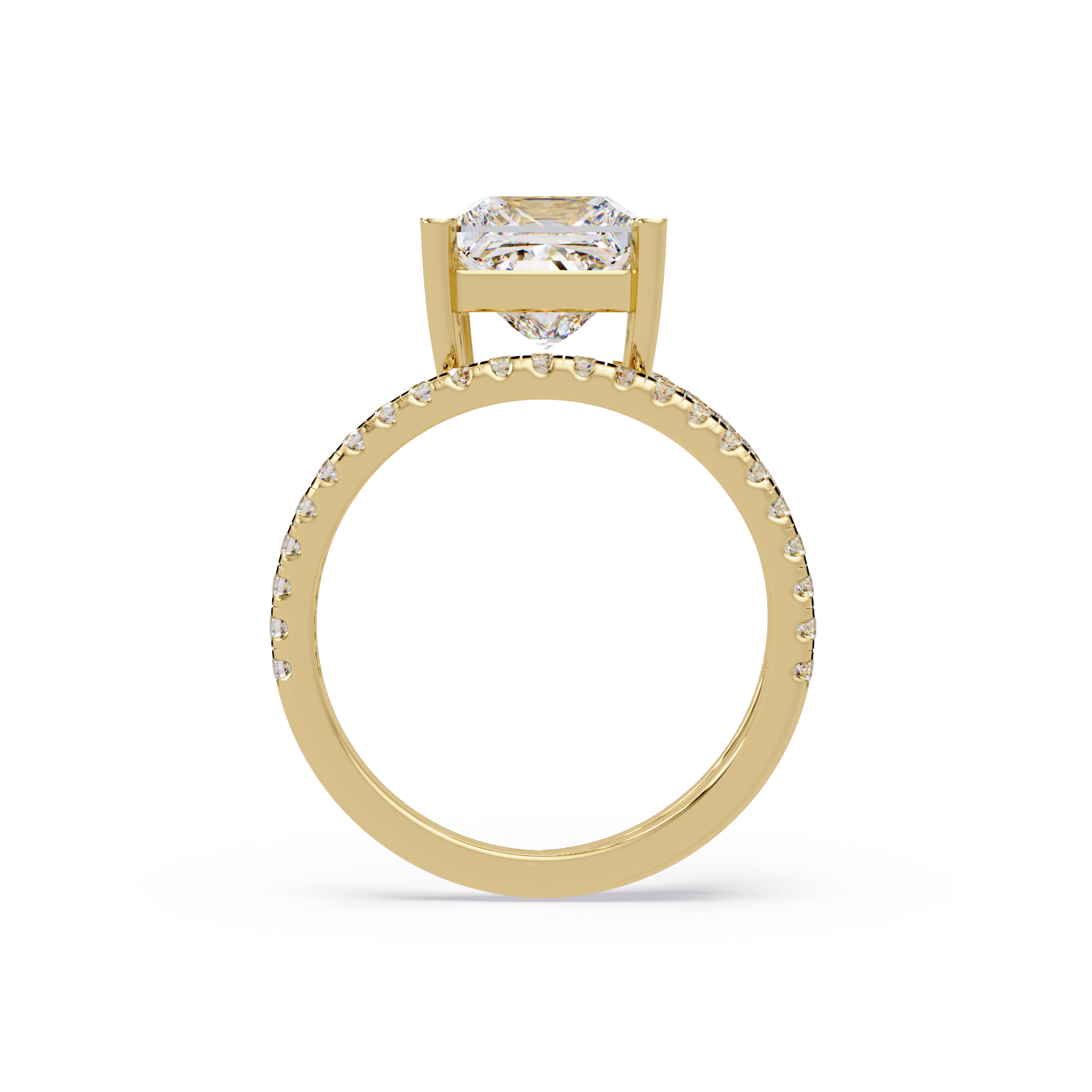 Princess Cut Diamond Split Shank Engagement Ring