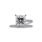 Princess Cut Diamond Split Shank Engagement Ring