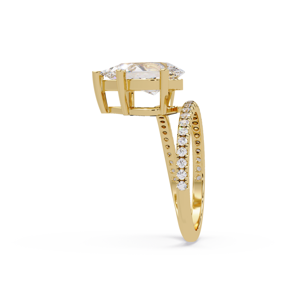 Pear Cut Diamond Split Shank Engagement Ring