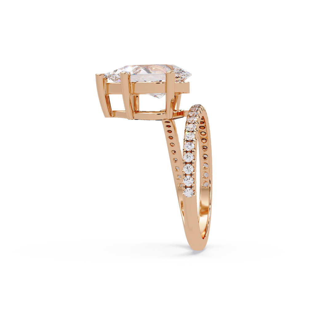 Pear Cut Diamond Split Shank Engagement Ring