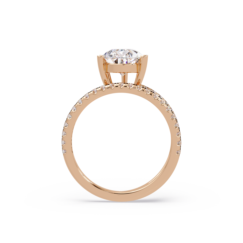 Pear Cut Diamond Split Shank Engagement Ring