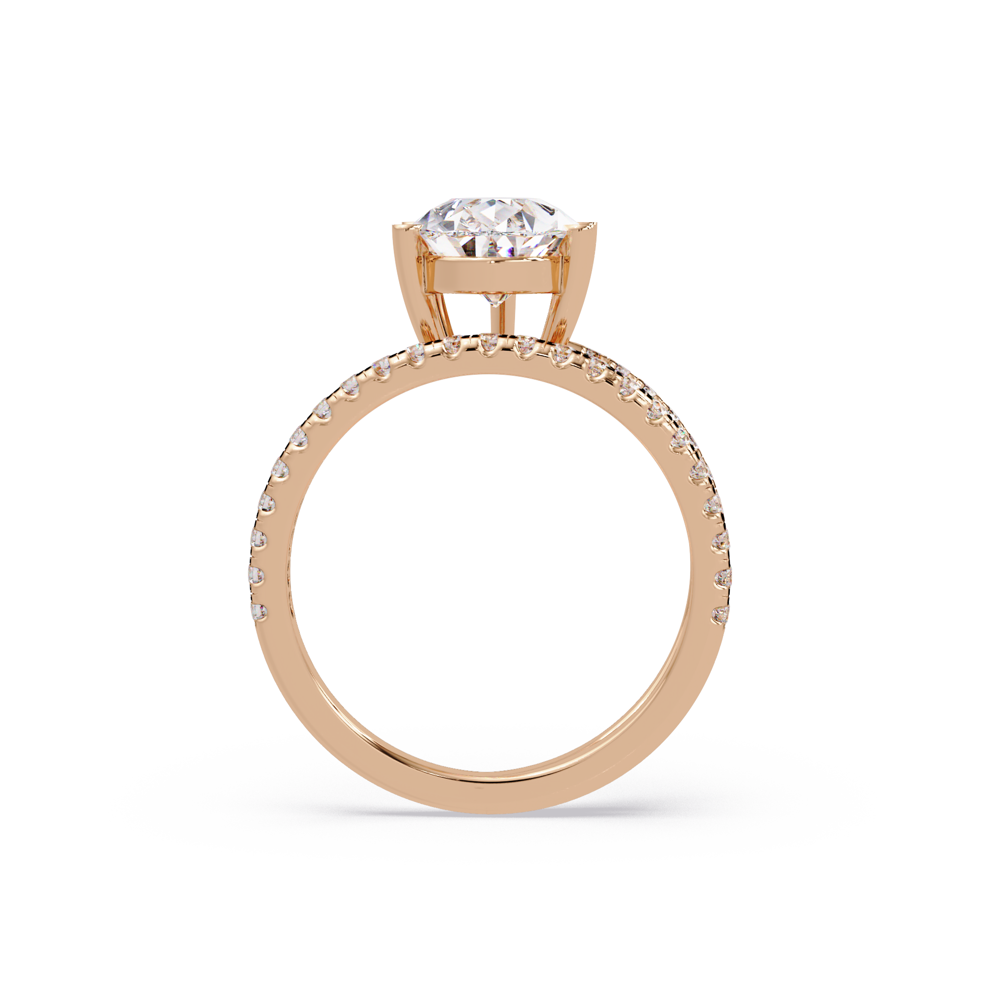 Pear Cut Diamond Split Shank Engagement Ring