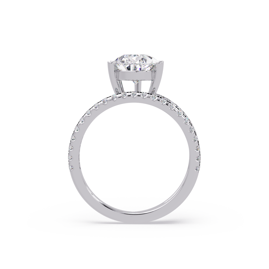 Pear Cut Diamond Split Shank Engagement Ring
