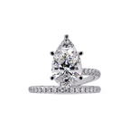 Pear Cut Diamond Split Shank Engagement Ring