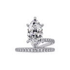 Marquise & Round Cut Diamond Bypass Engagement Ring
