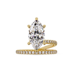 Marquise & Round Cut Diamond Bypass Engagement Ring