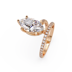 Marquise & Round Cut Diamond Bypass Engagement Ring