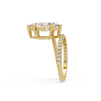 Marquise & Round Cut Diamond Bypass Engagement Ring