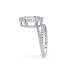 Marquise & Round Cut Diamond Bypass Engagement Ring