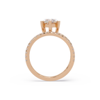 Marquise & Round Cut Diamond Bypass Engagement Ring