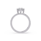 Marquise & Round Cut Diamond Bypass Engagement Ring