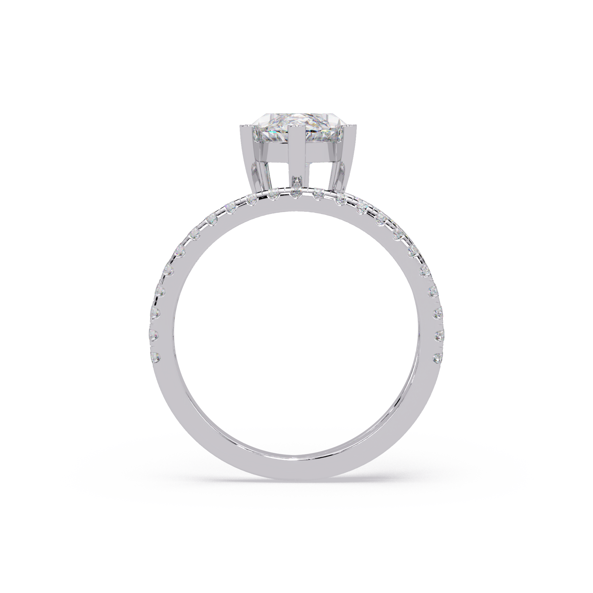 Marquise & Round Cut Diamond Bypass Engagement Ring