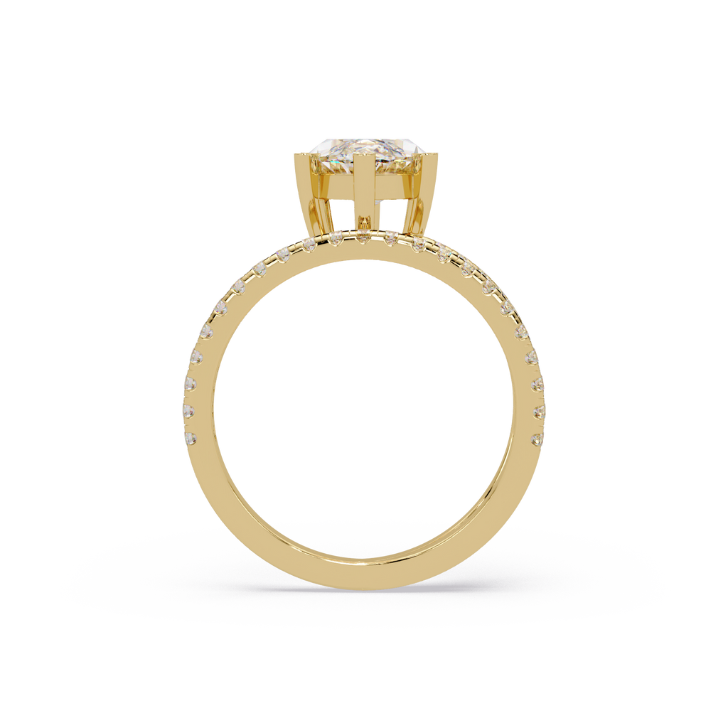 Marquise & Round Cut Diamond Bypass Engagement Ring