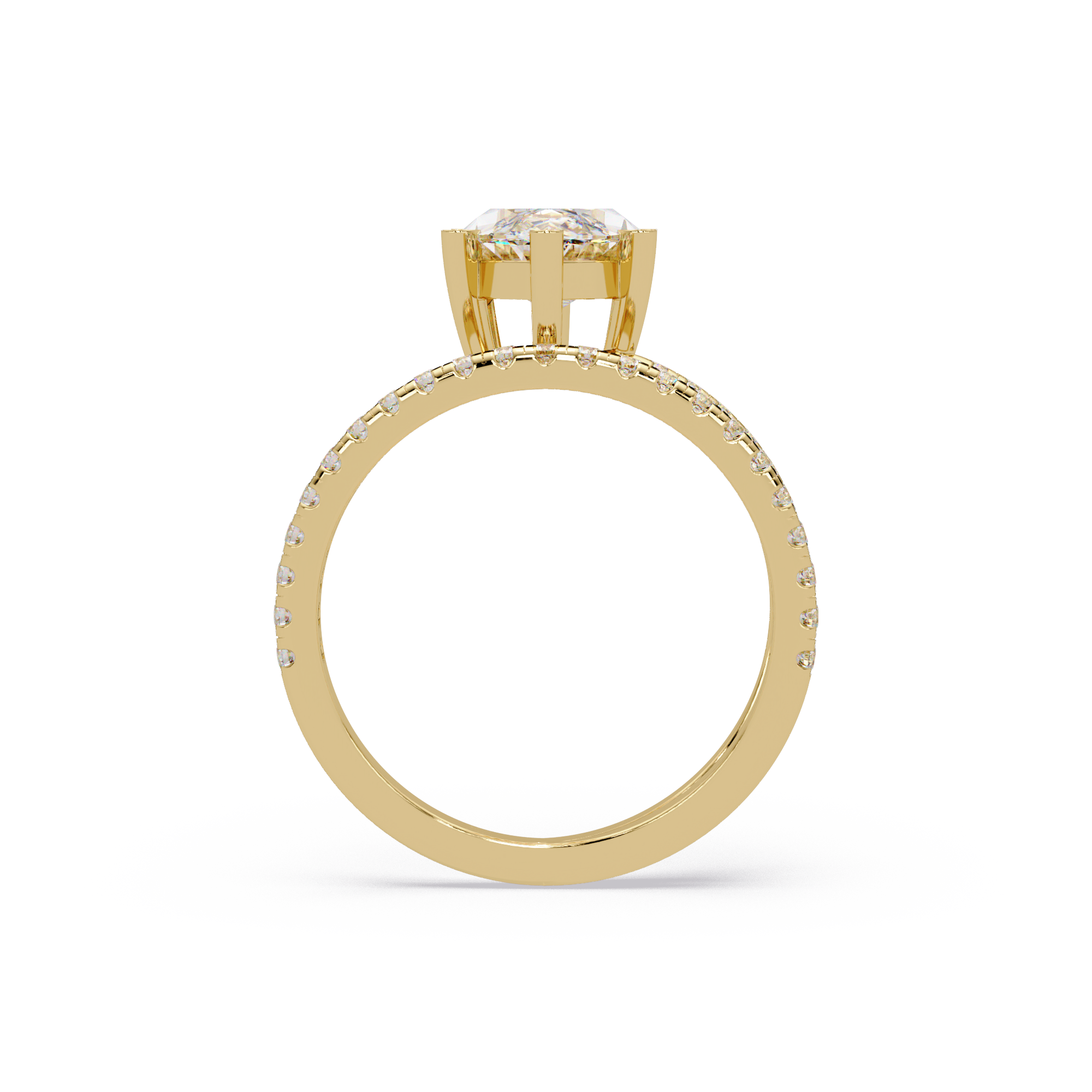 Marquise & Round Cut Diamond Bypass Engagement Ring
