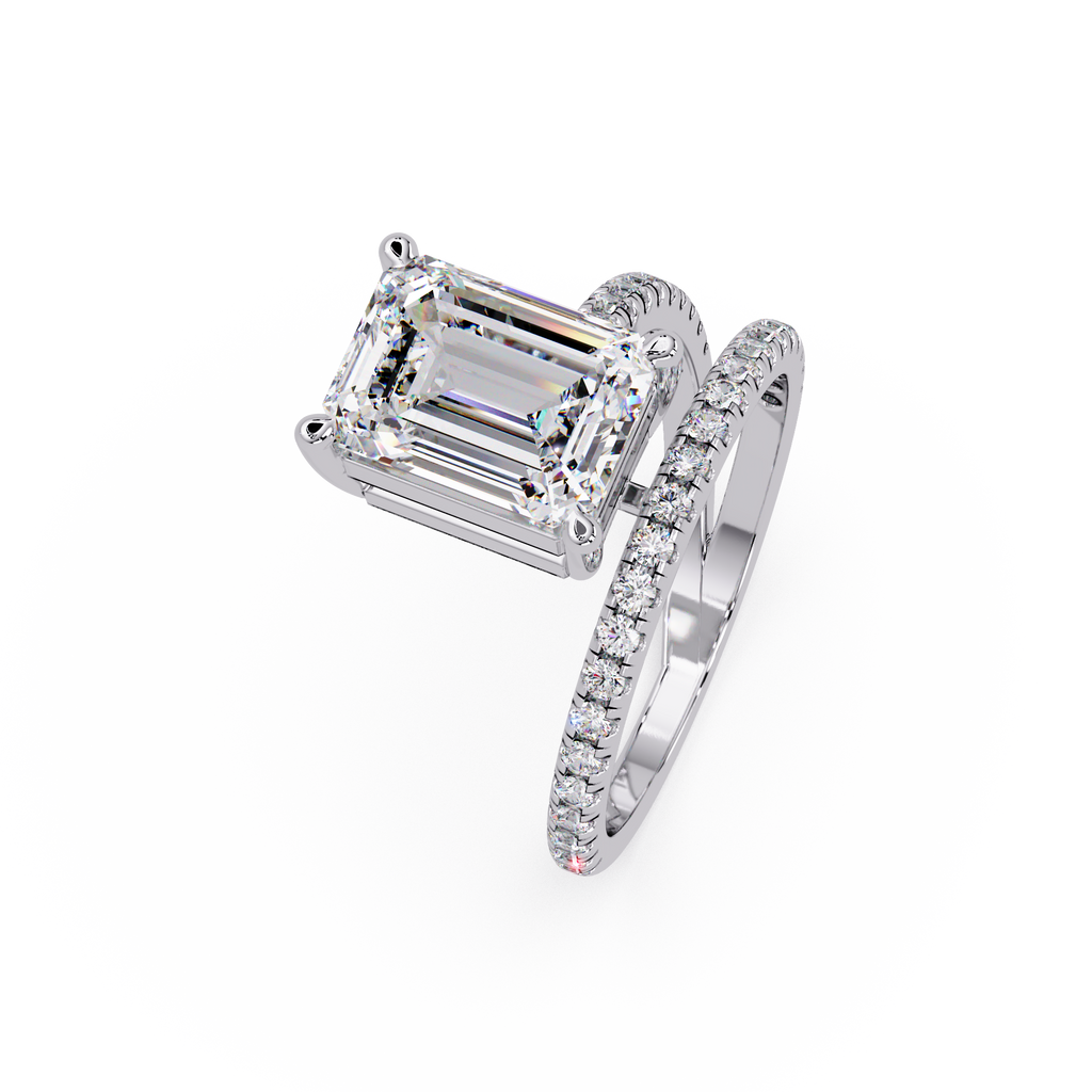 Emerald Cut Solitaire Diamond Engagement Ring