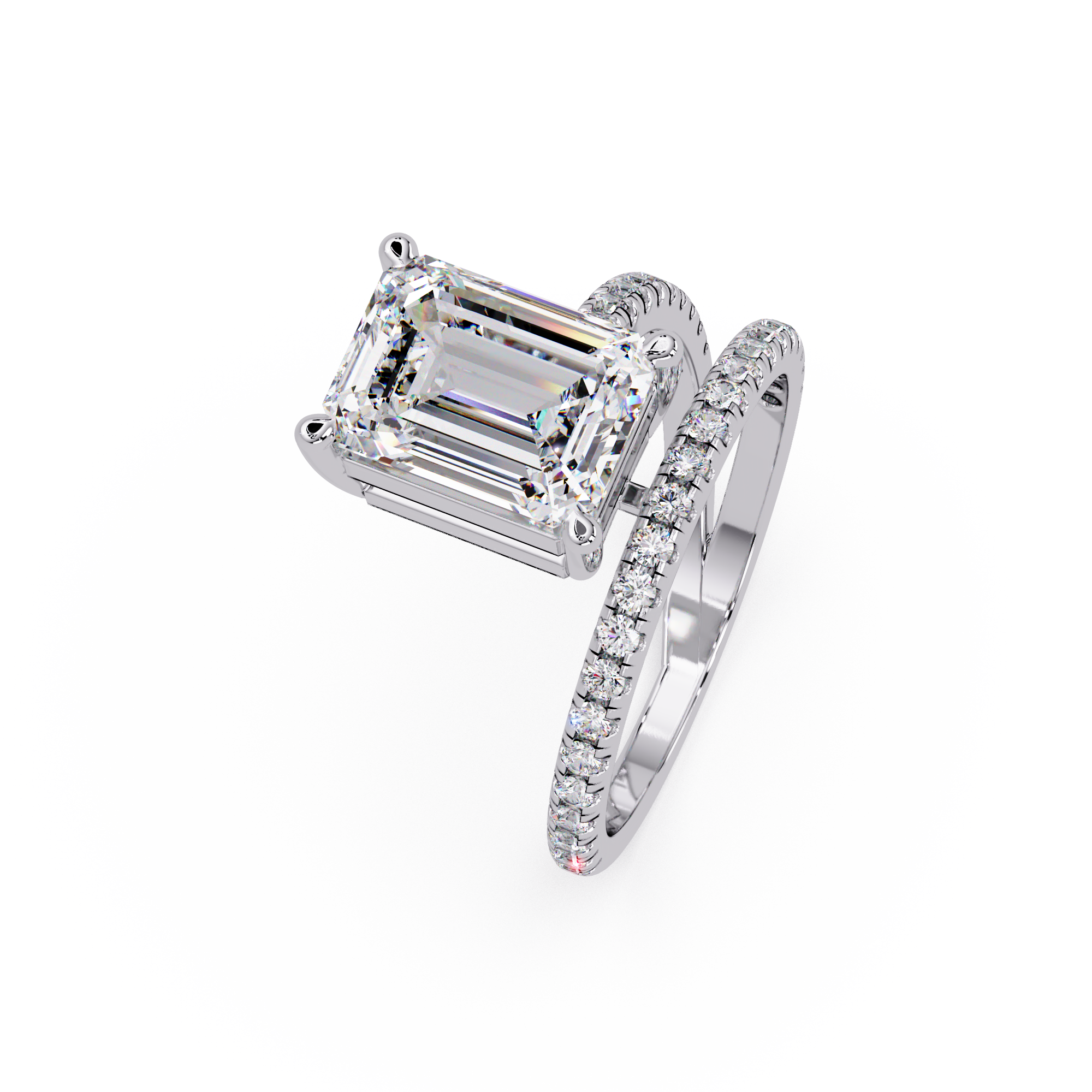 Emerald Cut Solitaire Diamond Engagement Ring