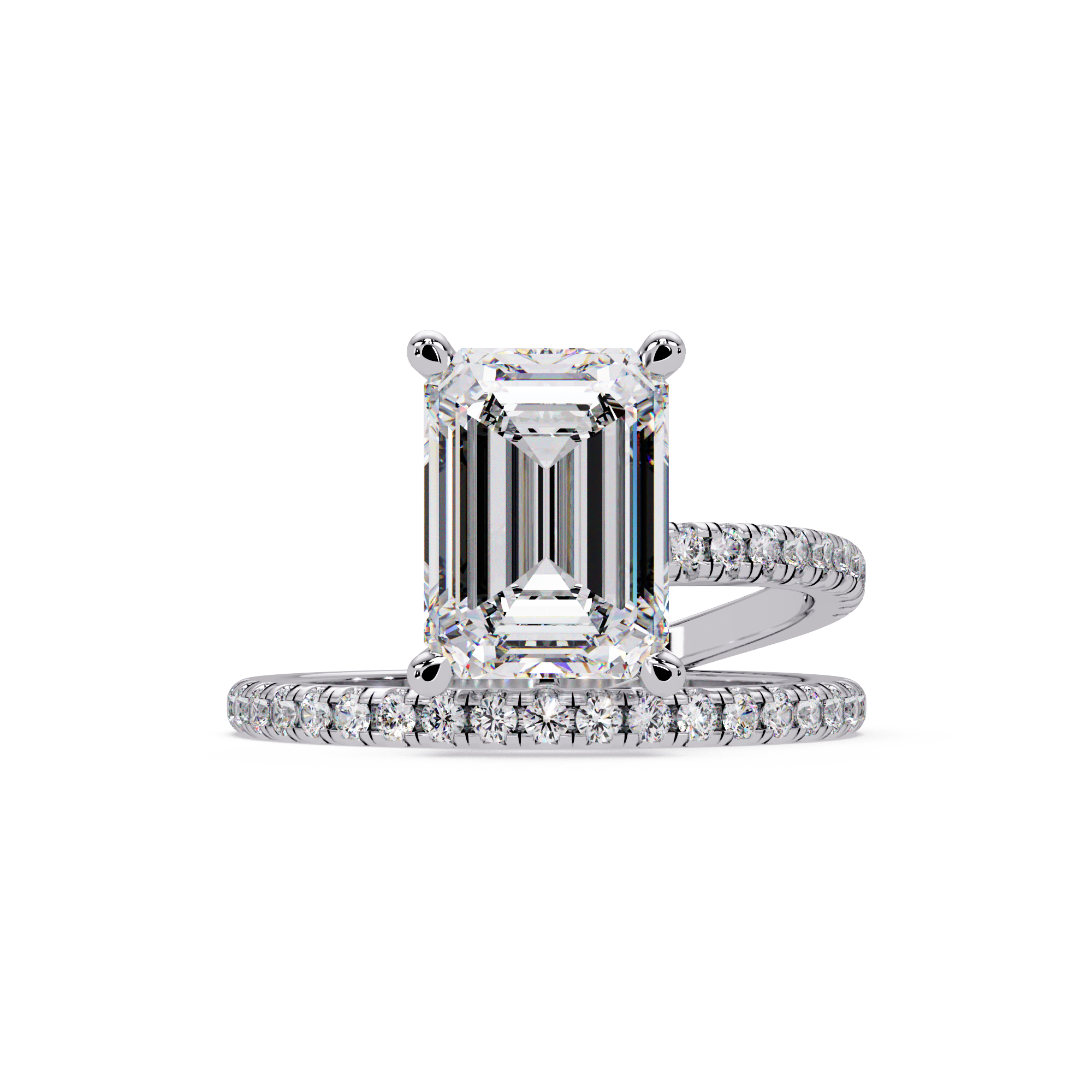 Emerald Cut Solitaire Diamond Engagement Ring