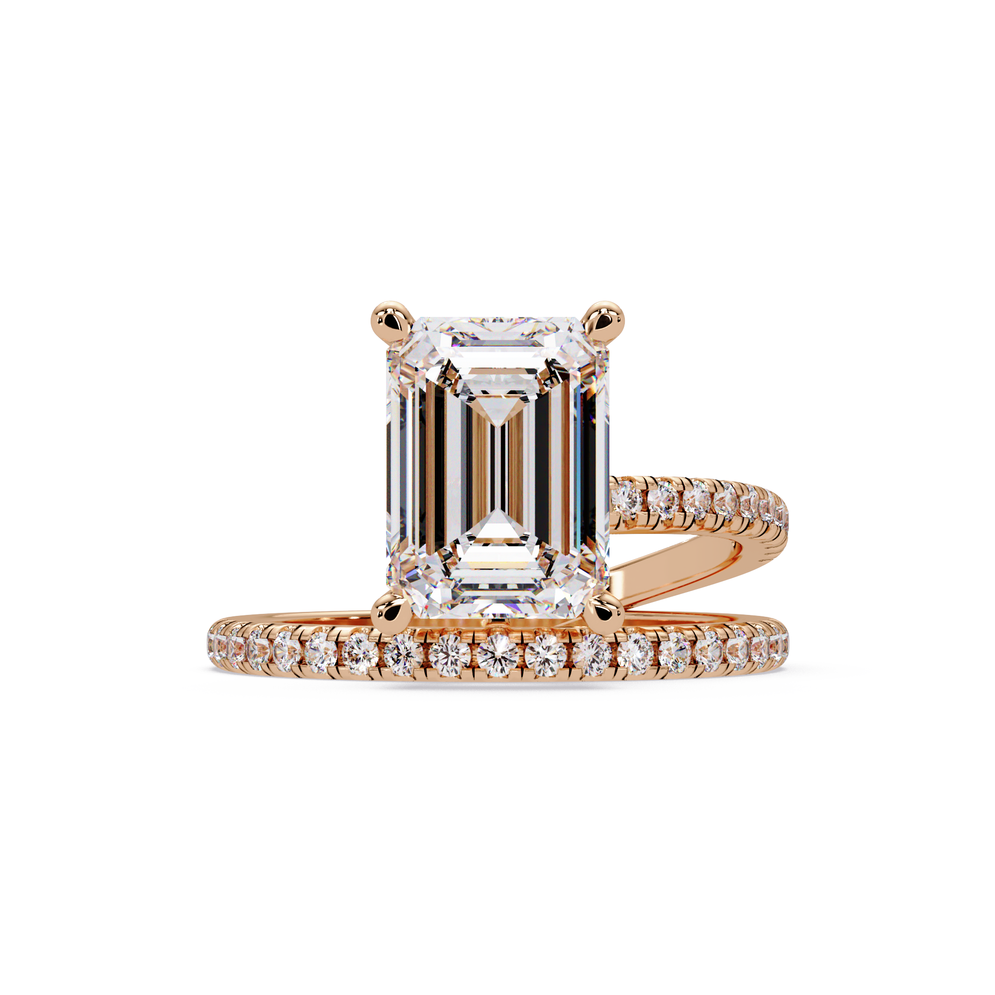 Emerald Cut Solitaire Diamond Engagement Ring