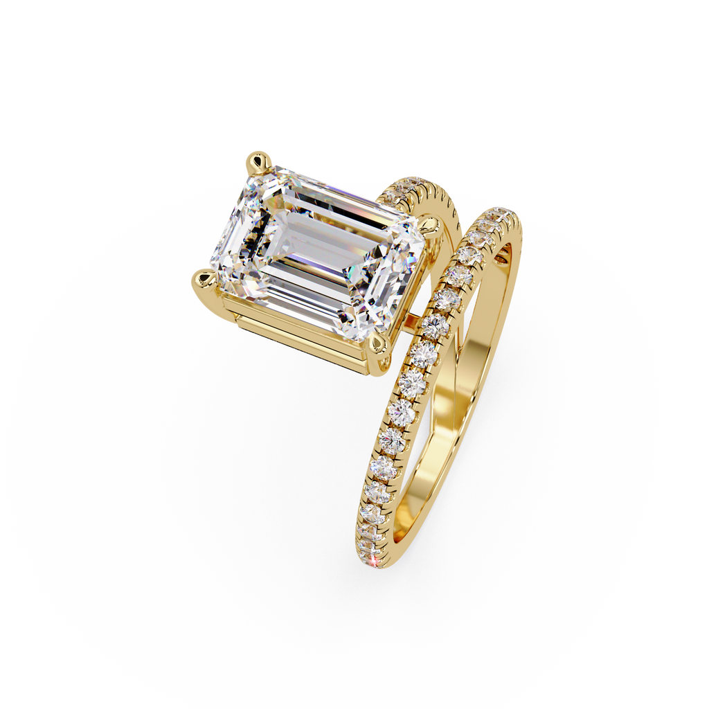 Emerald Cut Solitaire Diamond Engagement Ring