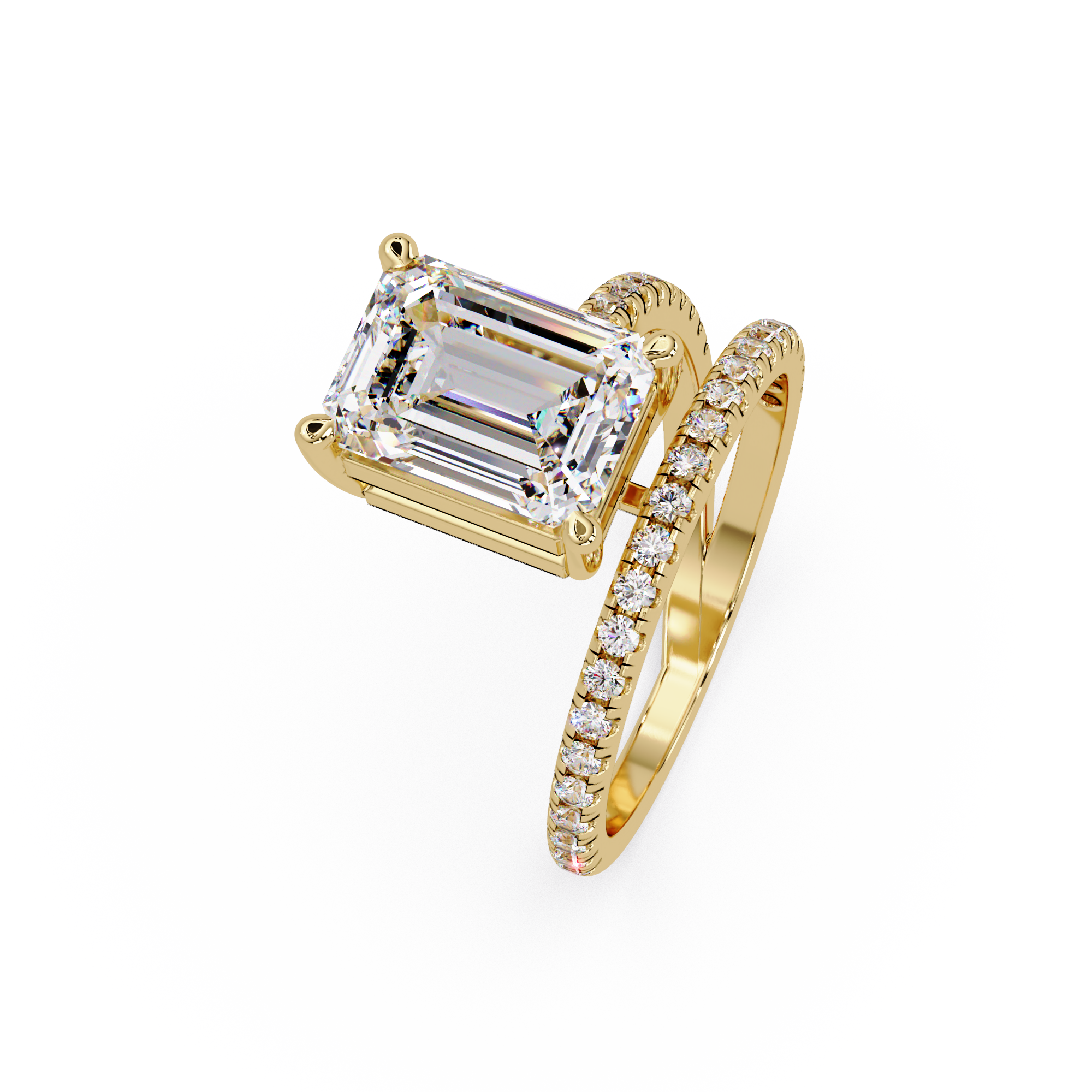 Emerald Cut Solitaire Diamond Engagement Ring