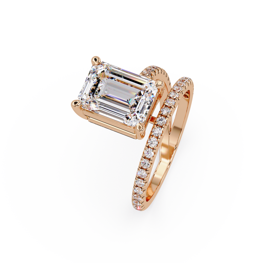 Emerald Cut Solitaire Diamond Engagement Ring