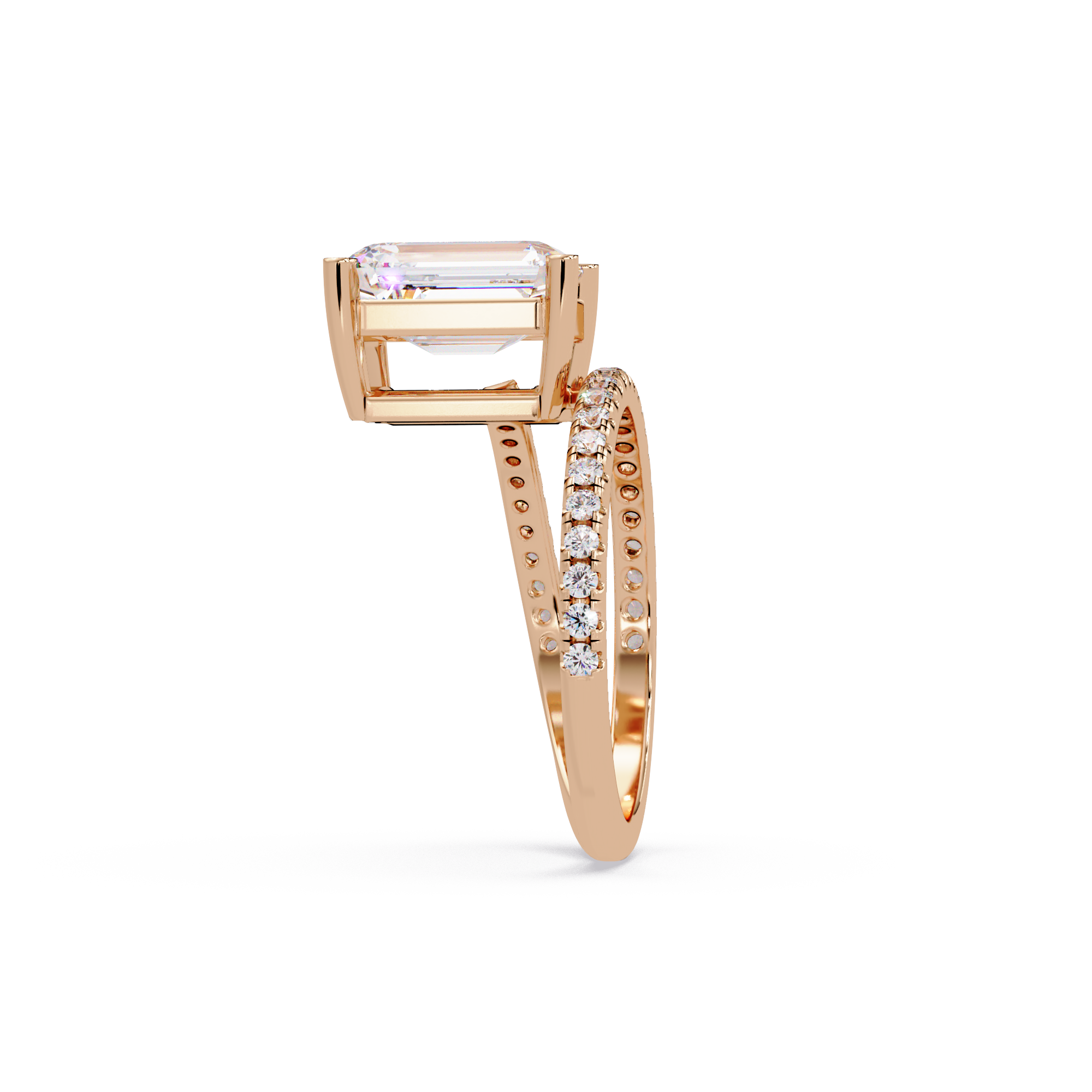 Emerald Cut Solitaire Diamond Engagement Ring