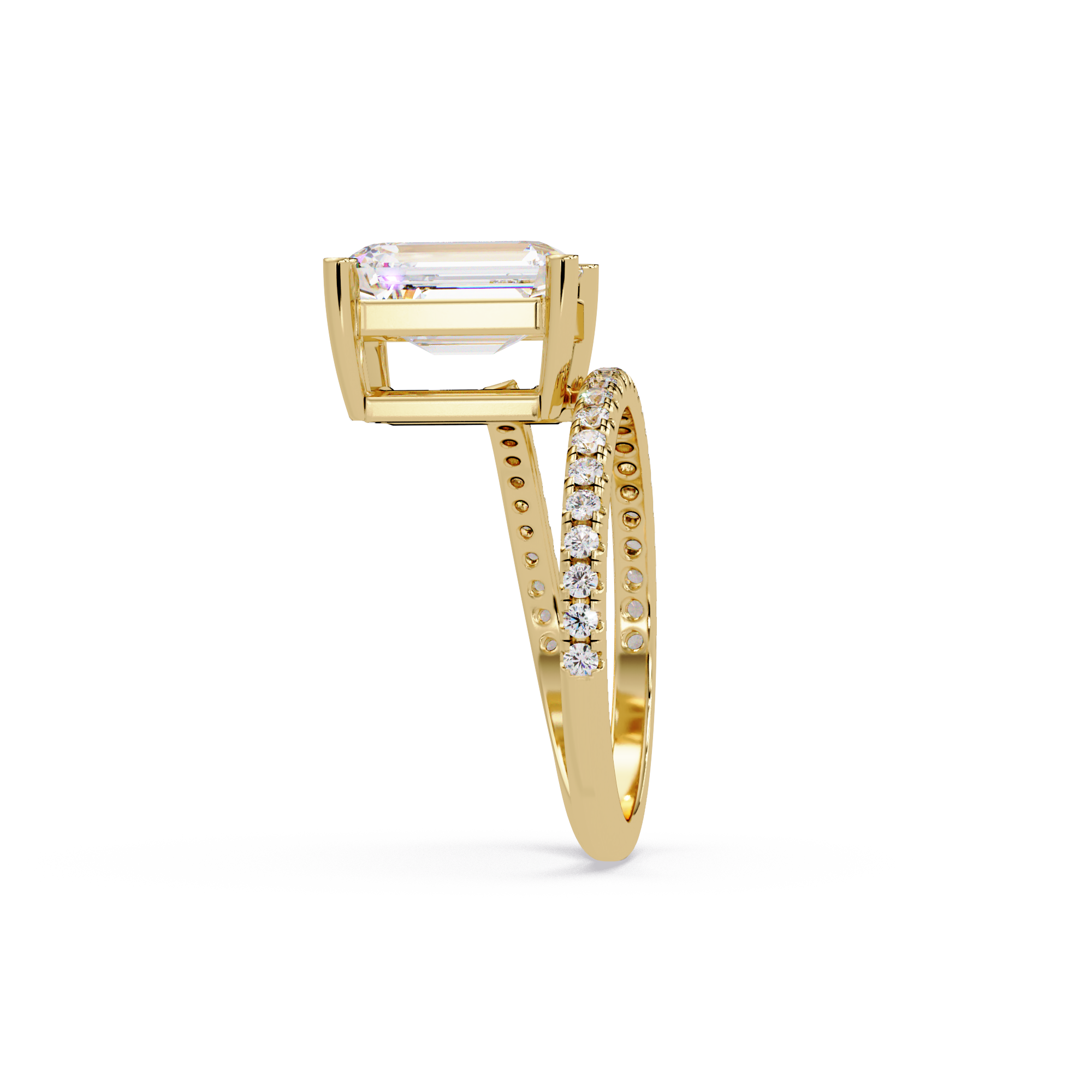 Emerald Cut Solitaire Diamond Engagement Ring